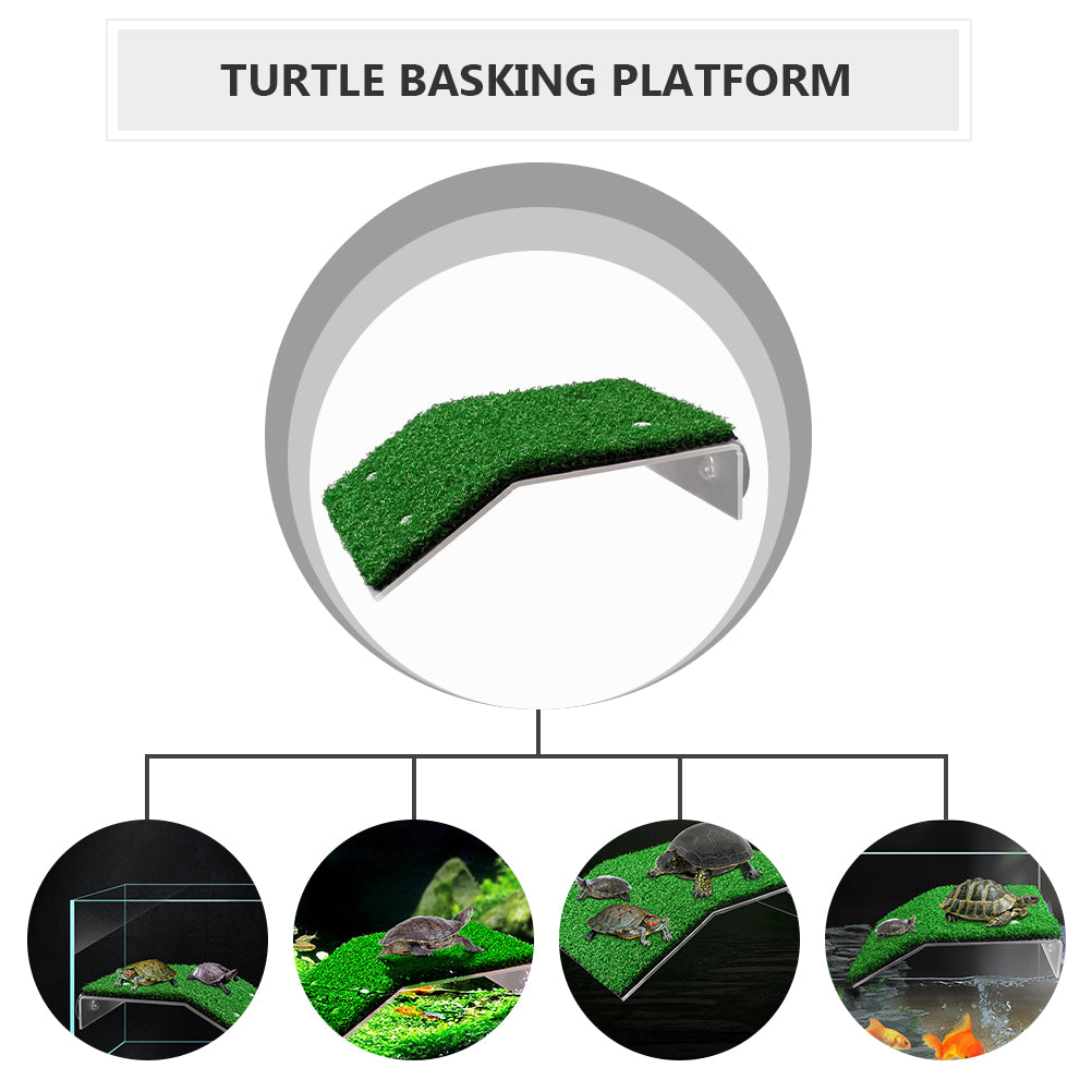 NUOLUX 2Pcs Turtle Basking Platform Pet Supplies Tortoise Resting Lawn Reptile Climbing Platform