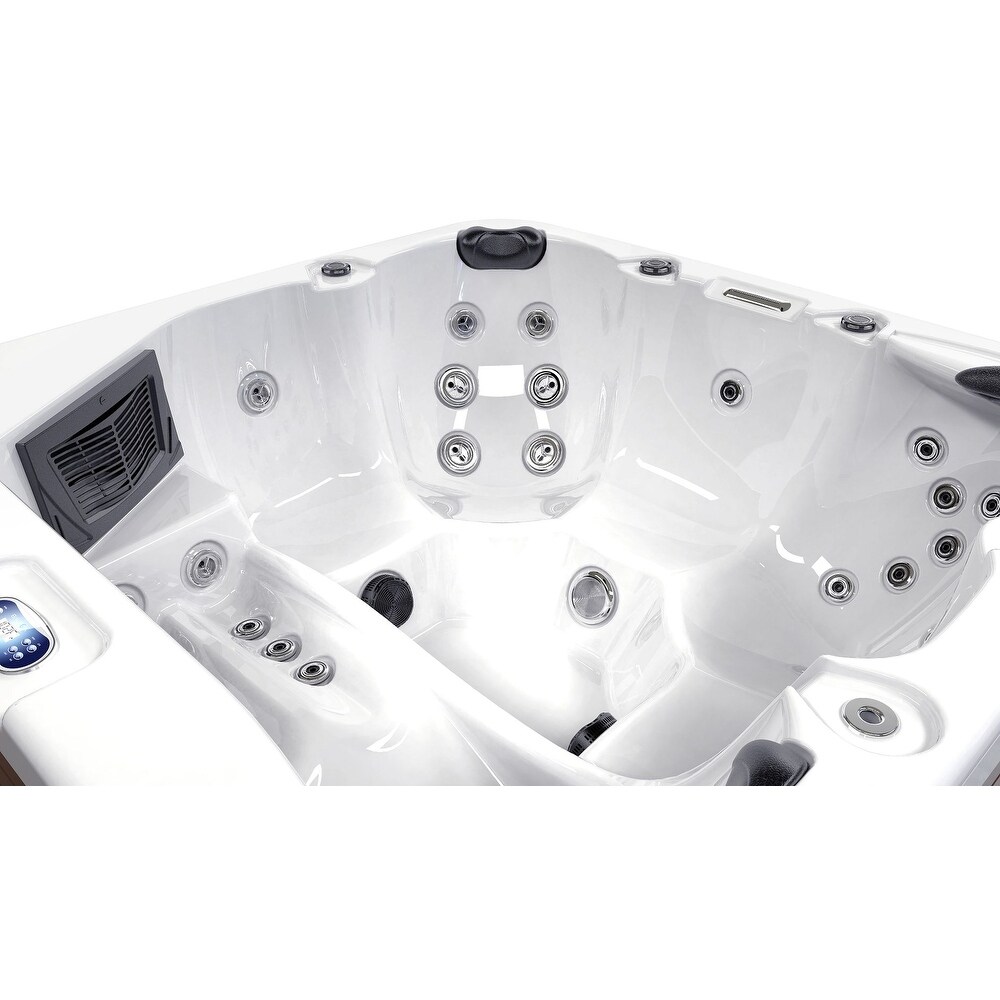 Luxuria Spas Newport 6 Person 57 Jet Acrylic Lounger Hot Tub with Ozonator