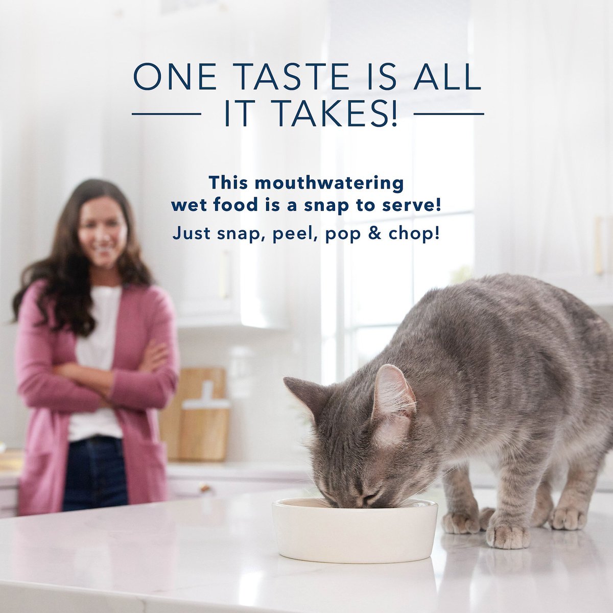 Blue Buffalo Tastefuls Spoonless Singles Salmon Entrée Pate Adult Cat Food， 2.6-oz cup， case of 24