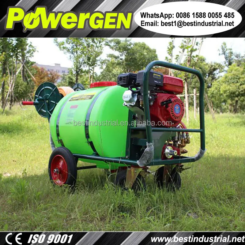 100% Brass Pump !!! POWERGEN Gasoline Engine 6.5HP Trolley Type High Pressure Orchard Sprayer 160L