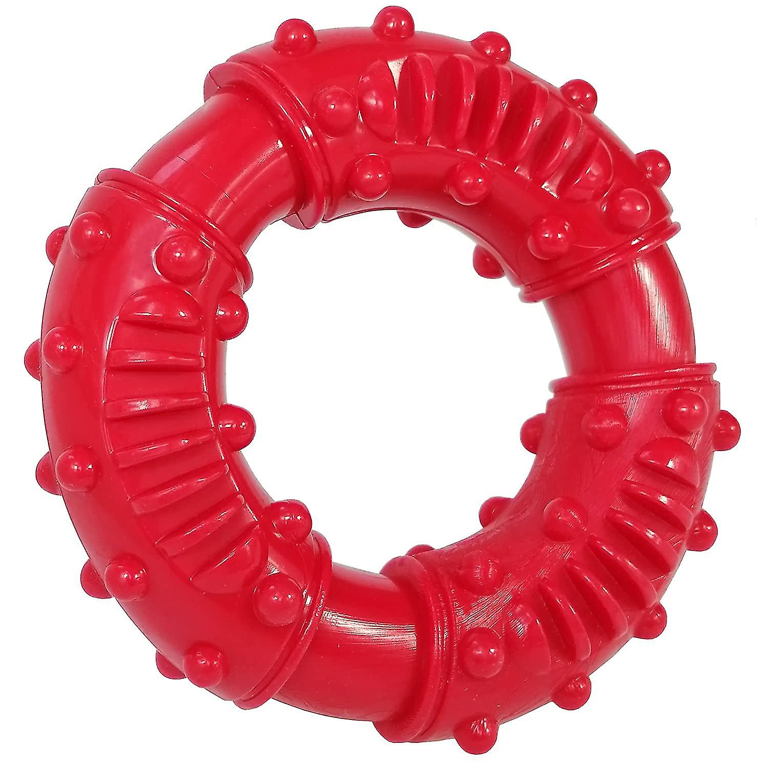 Chew Ring， Dog Chew Toys For Aggressive Dogs， Indestructible Rubber Dog Toys For S， Medium And Lar Dogs-chew， And Retrieve (red)