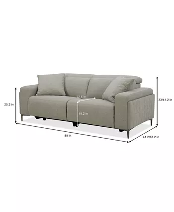 Furniture Adney 88 2 Pc Zero Gravity Fabric Sofa with 2 Power Recliners