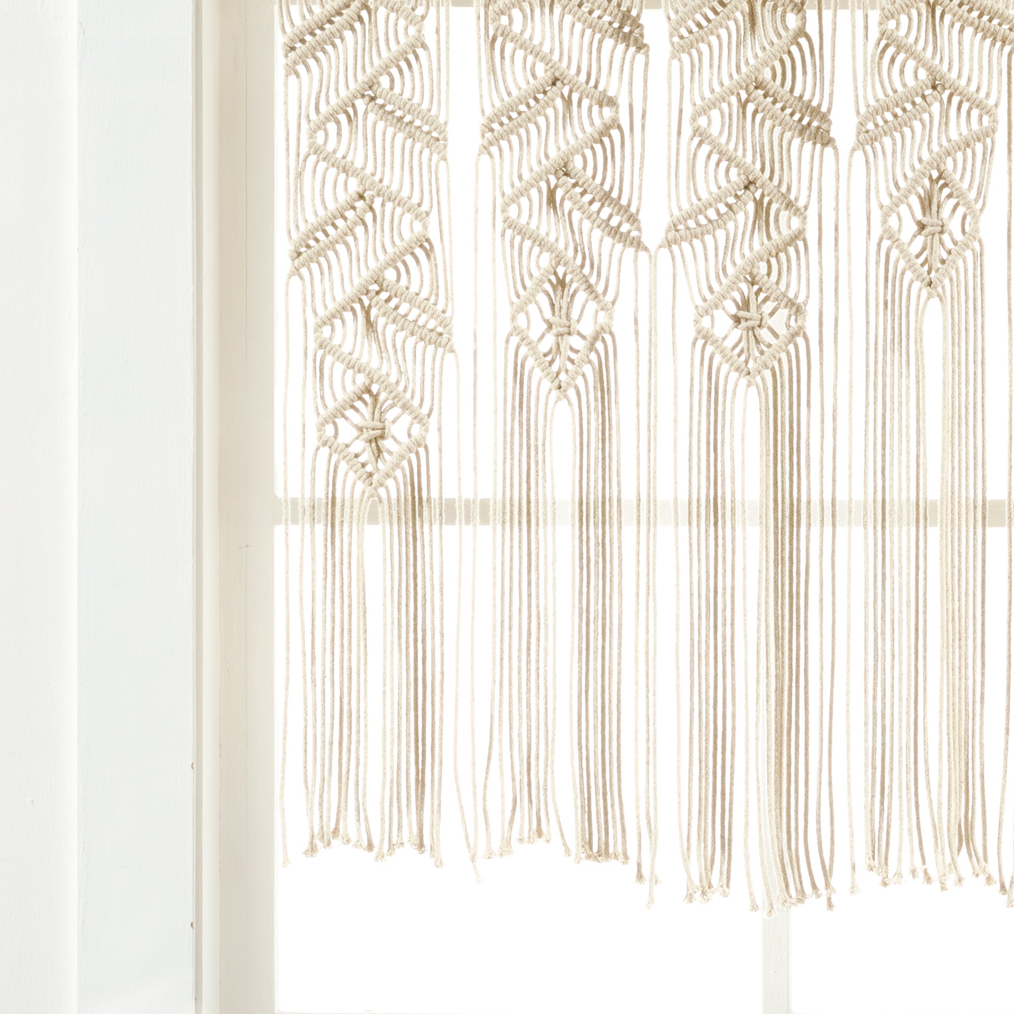 Boho Macrame Leaf Cotton Valance