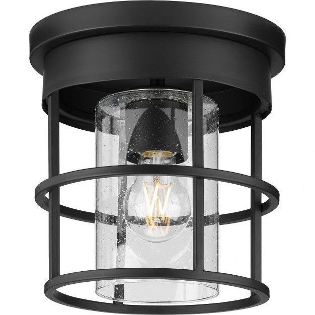 Progress Lighting Burgess 1 light Flush Mount Matte Black Seeded Glass A Modern Rustic Addition For Hallways Foyers And Bedrooms