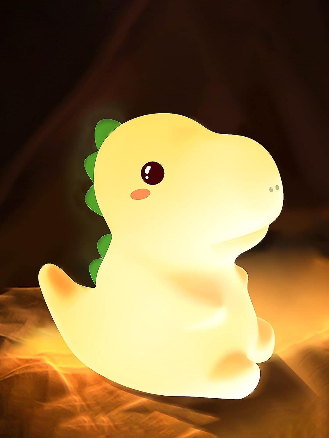 Cute Kids Night Light Night Lamp Night Lights For Kids Bedroom Toddler Baby Portable Silicone Battery Led Nightlight Nursery (dinosaur)