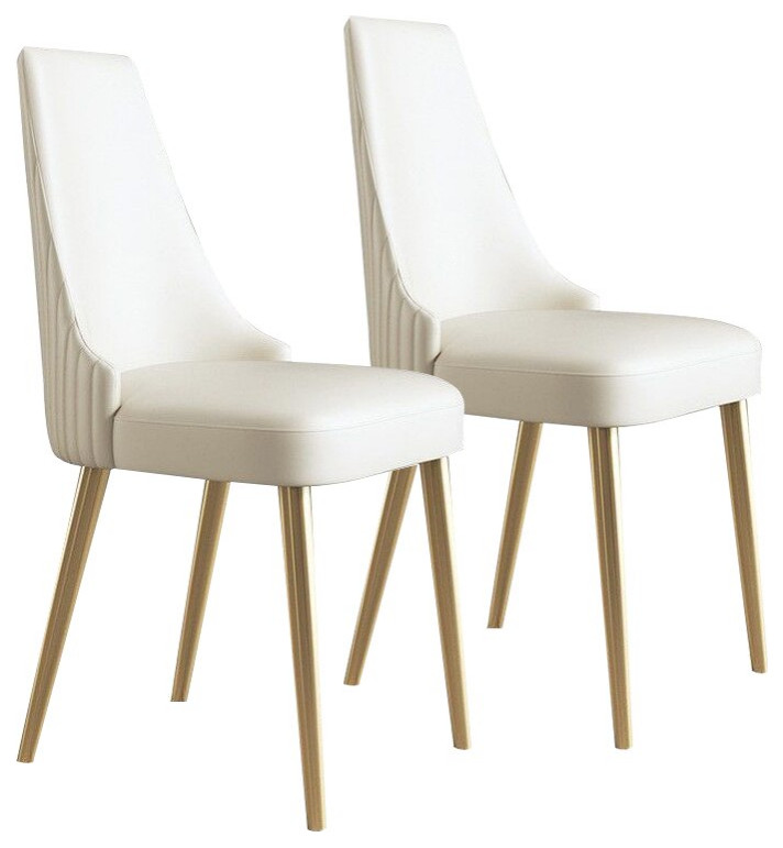 Gold Light Luxury Leather Dining Chair   Contemporary   Dining Chairs   by Miron Demid LLC  Houzz