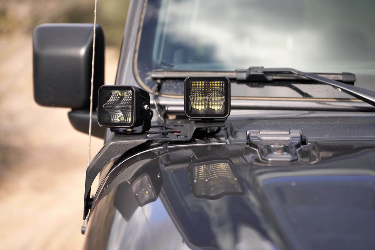 DV8 Offroad 201822 Jeep JL amp 20202022 Jeep JT APillar Dual Pod Light Mounts Light Bar Mounting Bracket