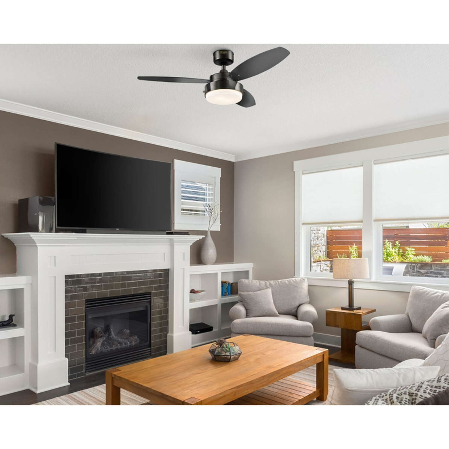 Westinghouse Alloy 42 in. Gun Metal Black LED Indoor Ceiling Fan