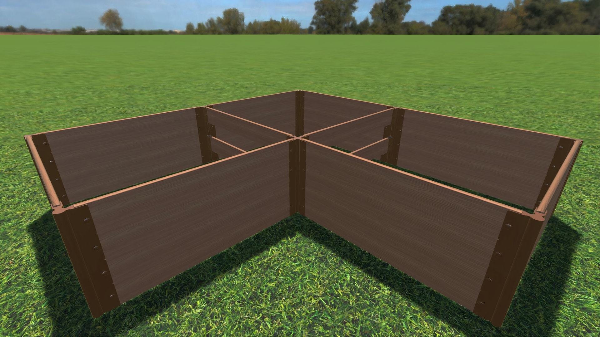 'Arrowhead' - 8' x 8' Straight Corner Raised Garden Bed