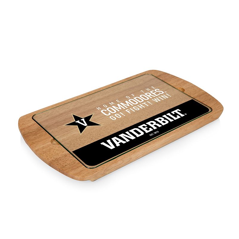 Picnic Time Vanderbilt Commodores Glass Top Serving Tray