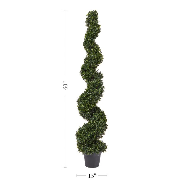 Nature Spring 5' Spiral Faux Boxwood Topiary Tree