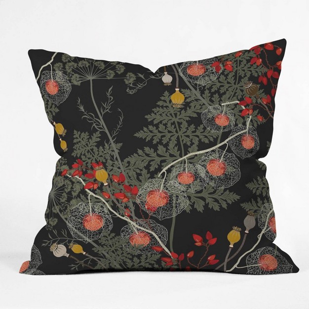 Iveta Abolina Citlali Night Square Throw Pillow Black Deny Designs