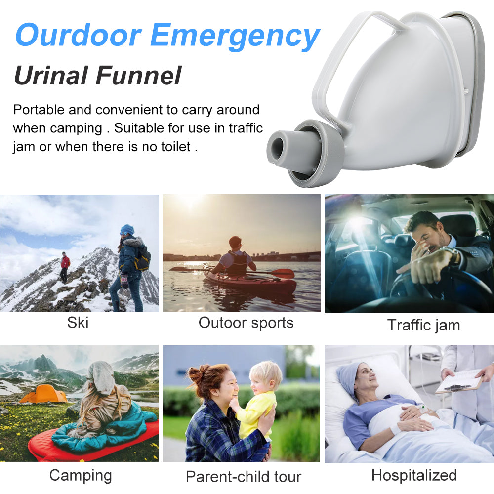 Portable Car Urinal Portable Urinal Emergency Urinal Outdoor Unisex Adult Urinal - Compatible with Most Bottles for Man Woman Potty Funnel Peeing Camping Toilet