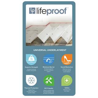 Lifeproof 100 sq.ft. Roll 46.8 in. W x 25.7 ft. L x 1.5 mm T Underlayment for Laminate Engineered Hardwood Vinyl A64368