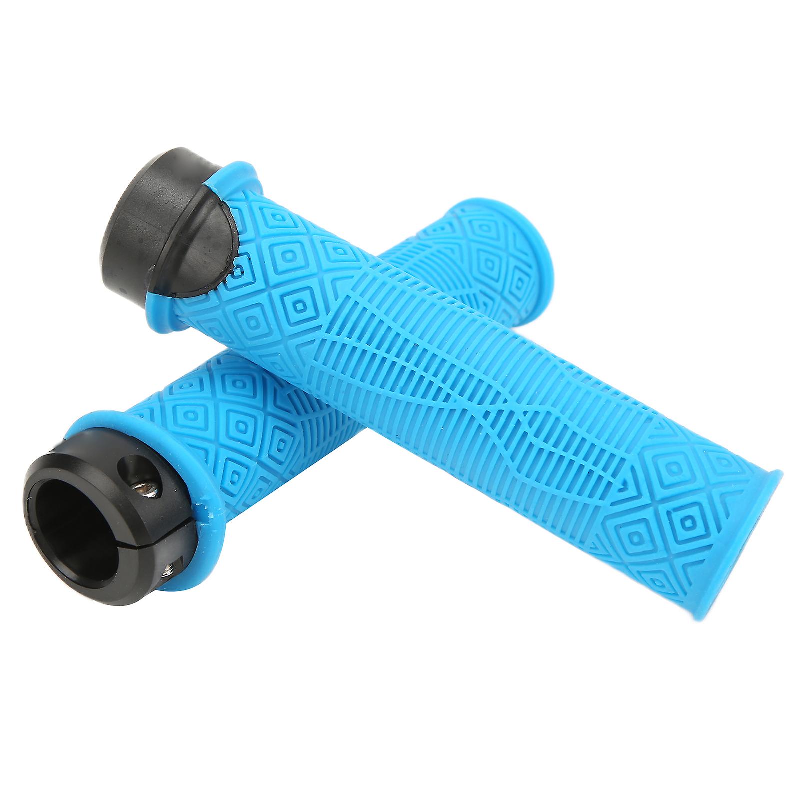 Bike Handlebar Grips Lightweight Rubber Anti Skid Handle Bicycles Grip For Bikesblue