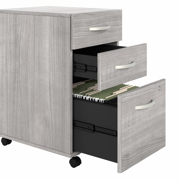 Bush Business Furniture Studio A 3 Drawer Mobile File Cabinet in Platinum Gray - Assembled