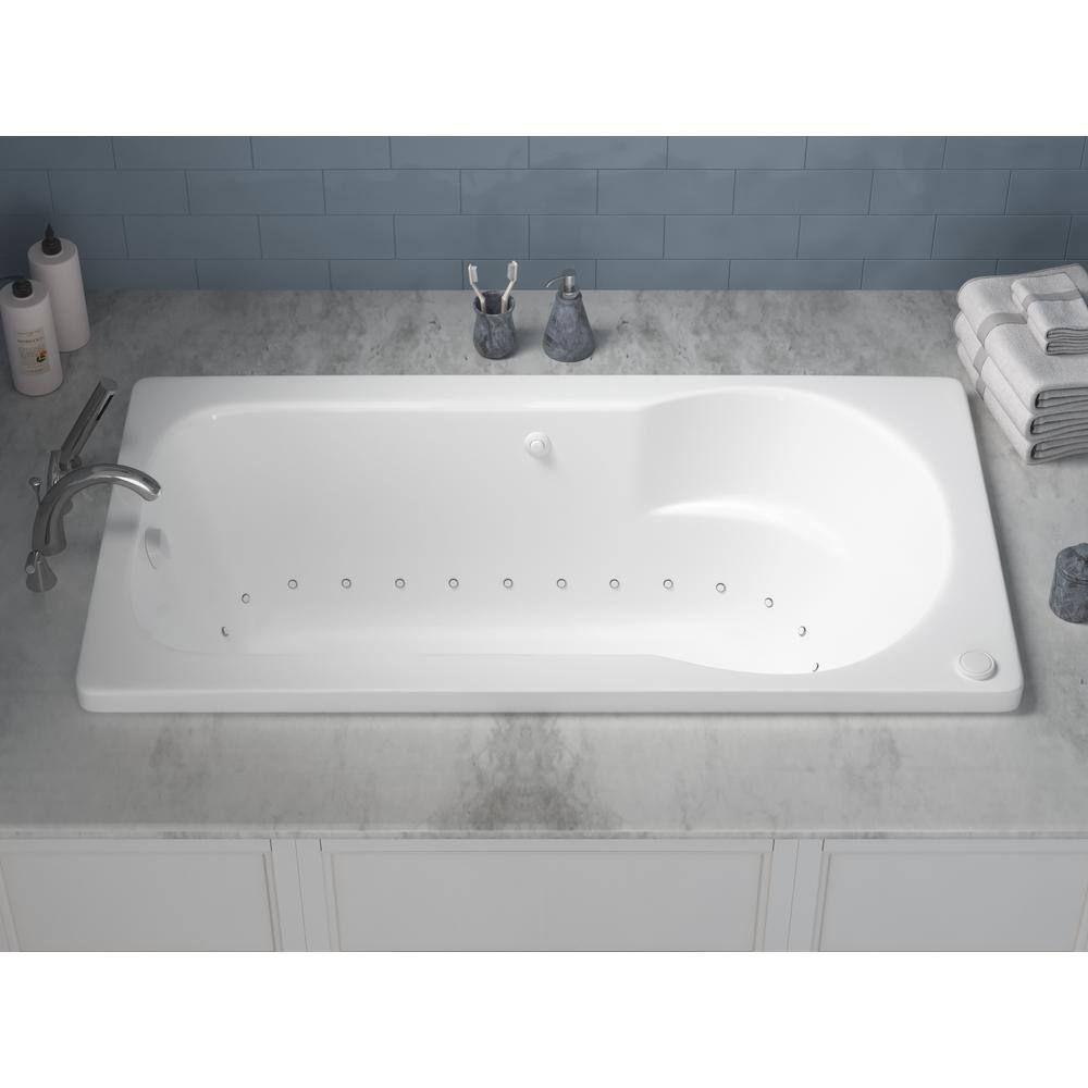 Universal Tubs Zircon 5 ft. Left Drain Rectangular Drop-in Air Bath Tub in White HD3260ZAL