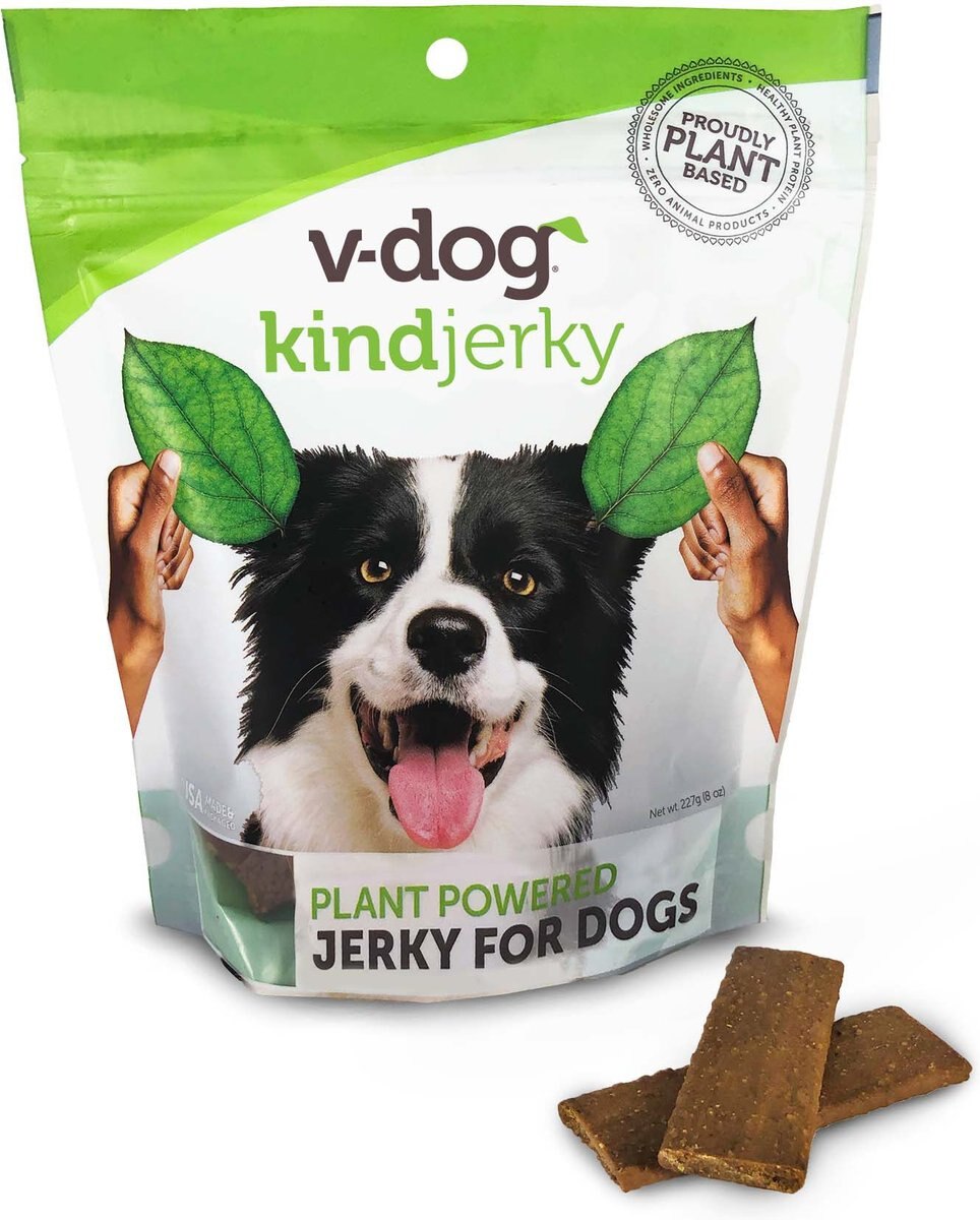 V-Dog Plant-Based Jerky Dog Treats， 8-oz bag