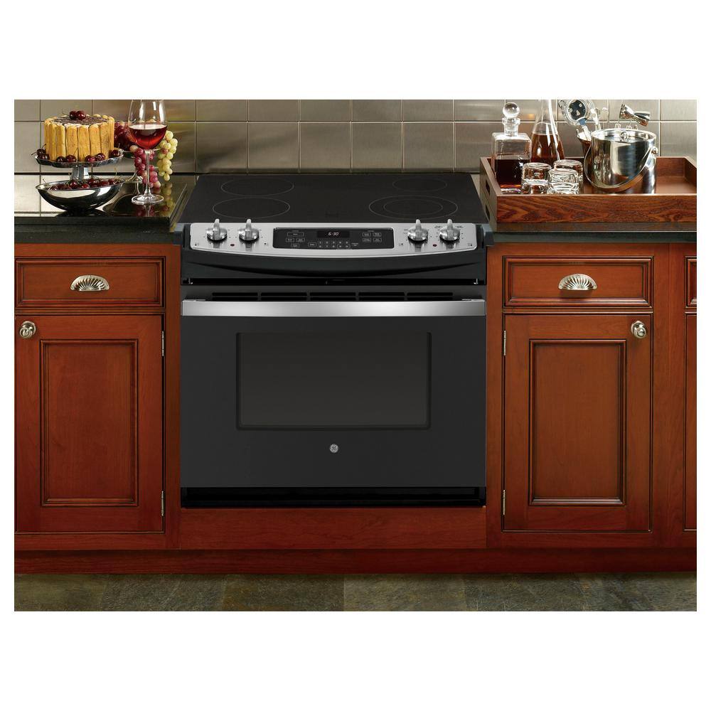 GE 30 in. 4.4 cu. ft. Drop-In Electric Range with Self-Cleaning Oven in Stainless Steel JD630STSS