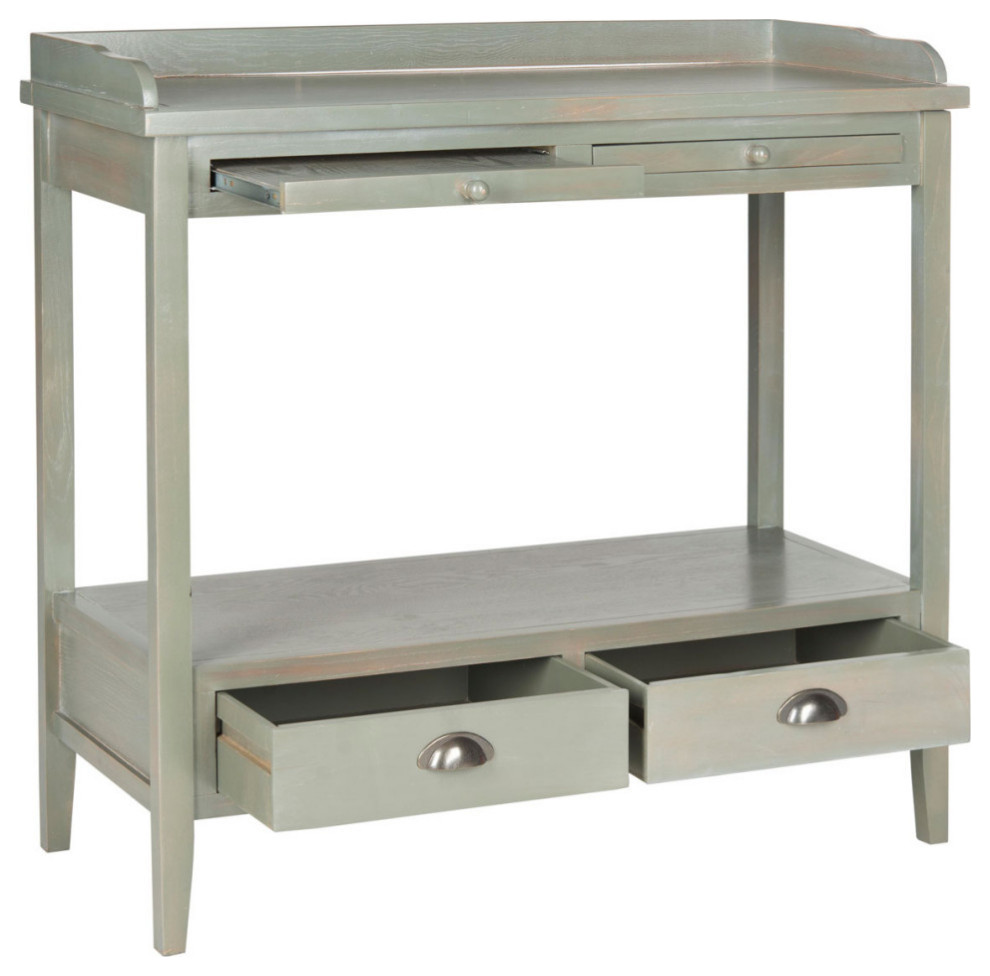 Jacob Console  With Storage Drawers Ash Gray   Farmhouse   Console Tables   by Rustic Home Furniture Deco  Houzz