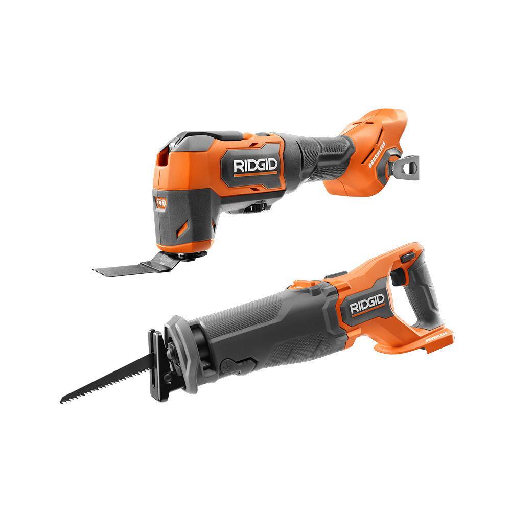 RIDGID 18V Brushless 2-Tool Combo Kit with Reciprocating Saw and Multi-Tool (Tools Only) R960261SB2N