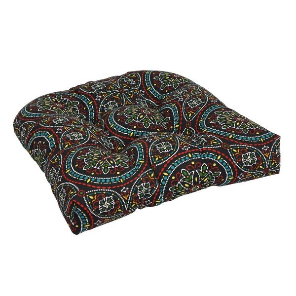 19-inch U-Shaped Spun Polyester Outdoor Tufted Dining Chair Cushion