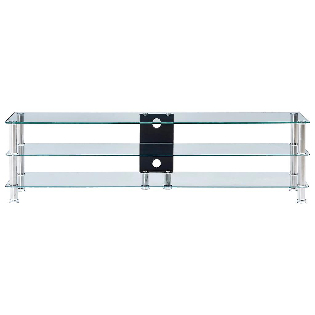 Tv Stand Transparent 150x40x40 Cm Tempered Glass