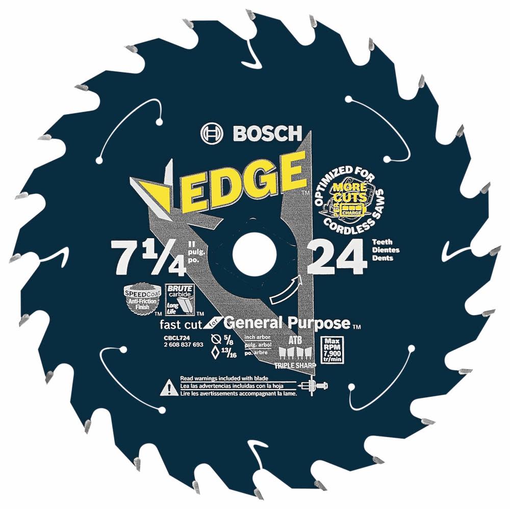 Bosch 7-1/4 In. 24 Tooth Edge Cordless Circular Saw Blade for General Purpose CBCL724 from Bosch