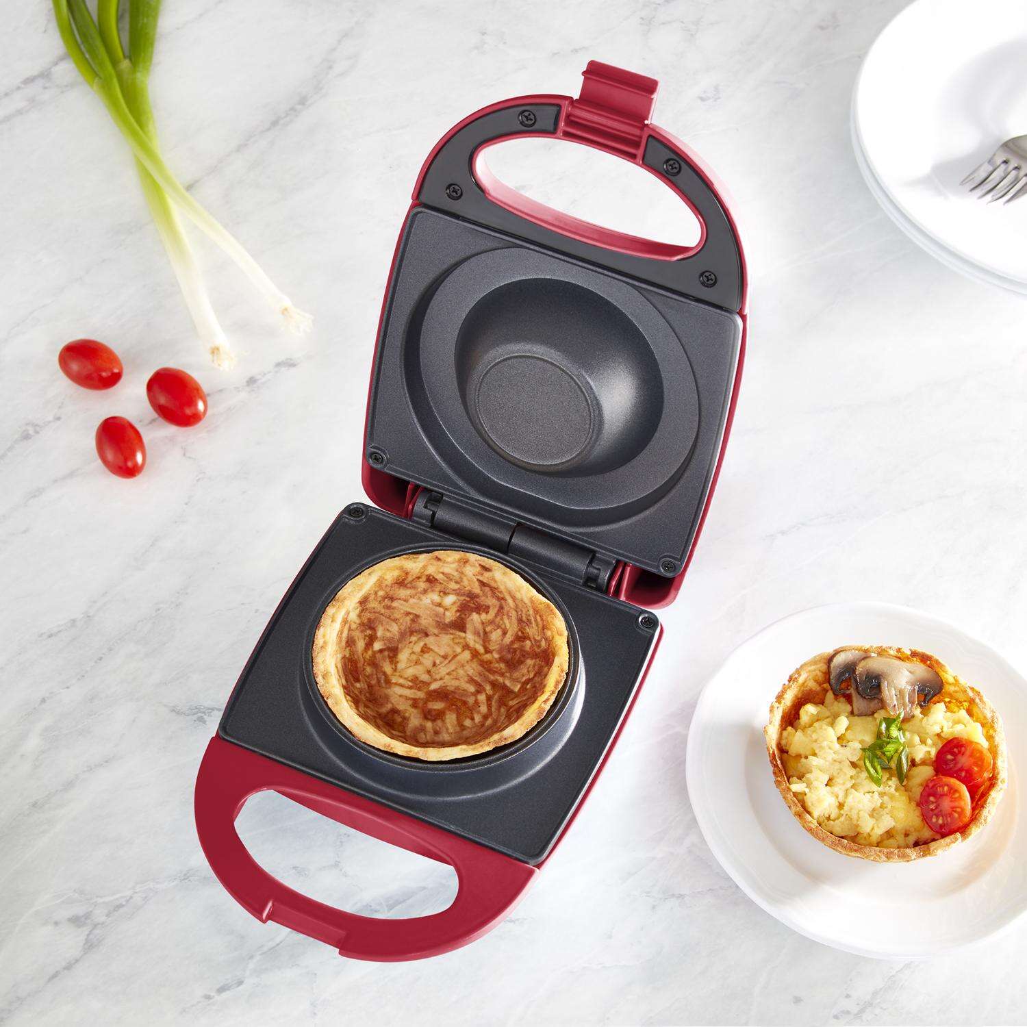 Rise by Dash 1 waffle Red Plastic Waffle Bowl Maker