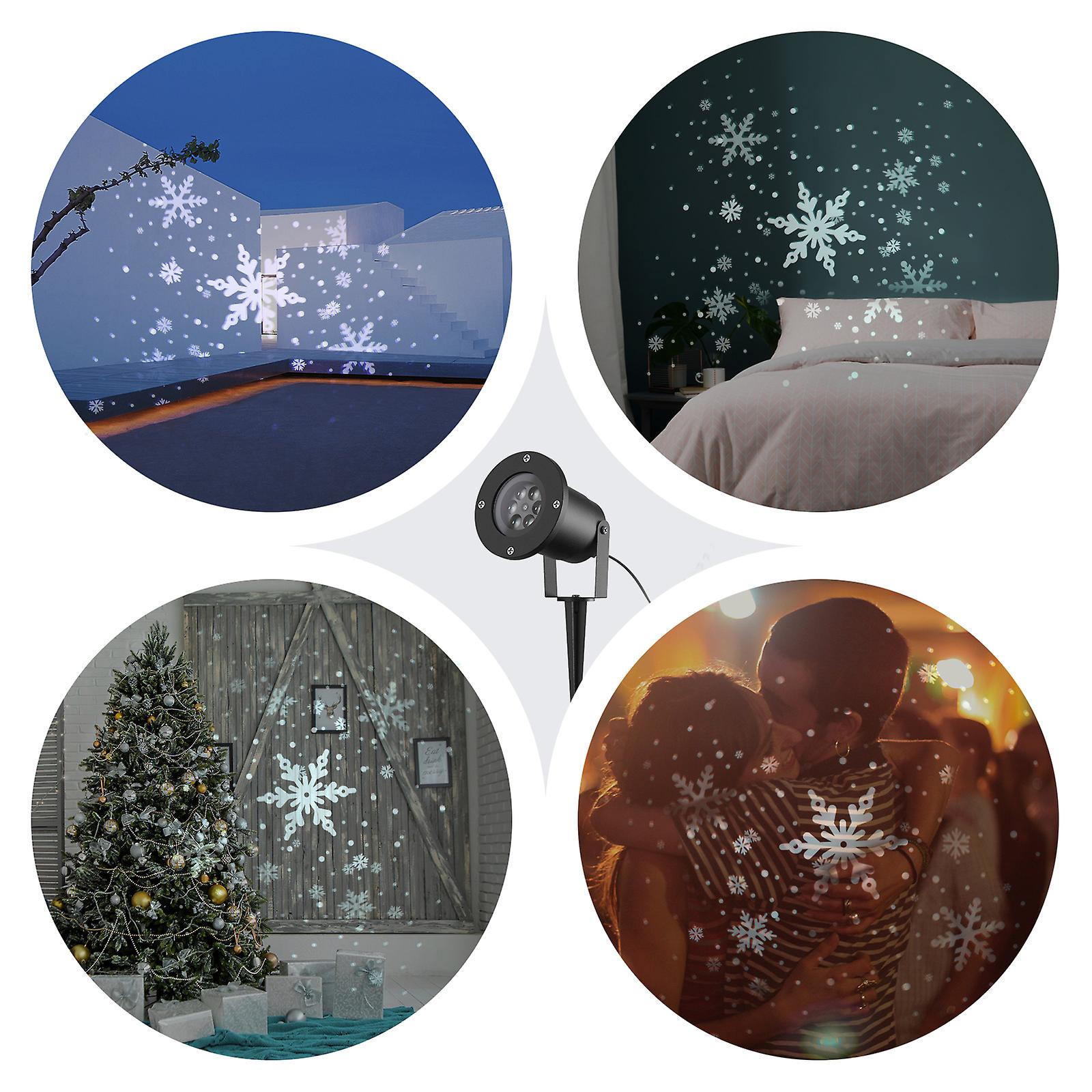 Black Led Christmas Projection Light Snowflake Pattern Metal Shell Ip65 Waterproof