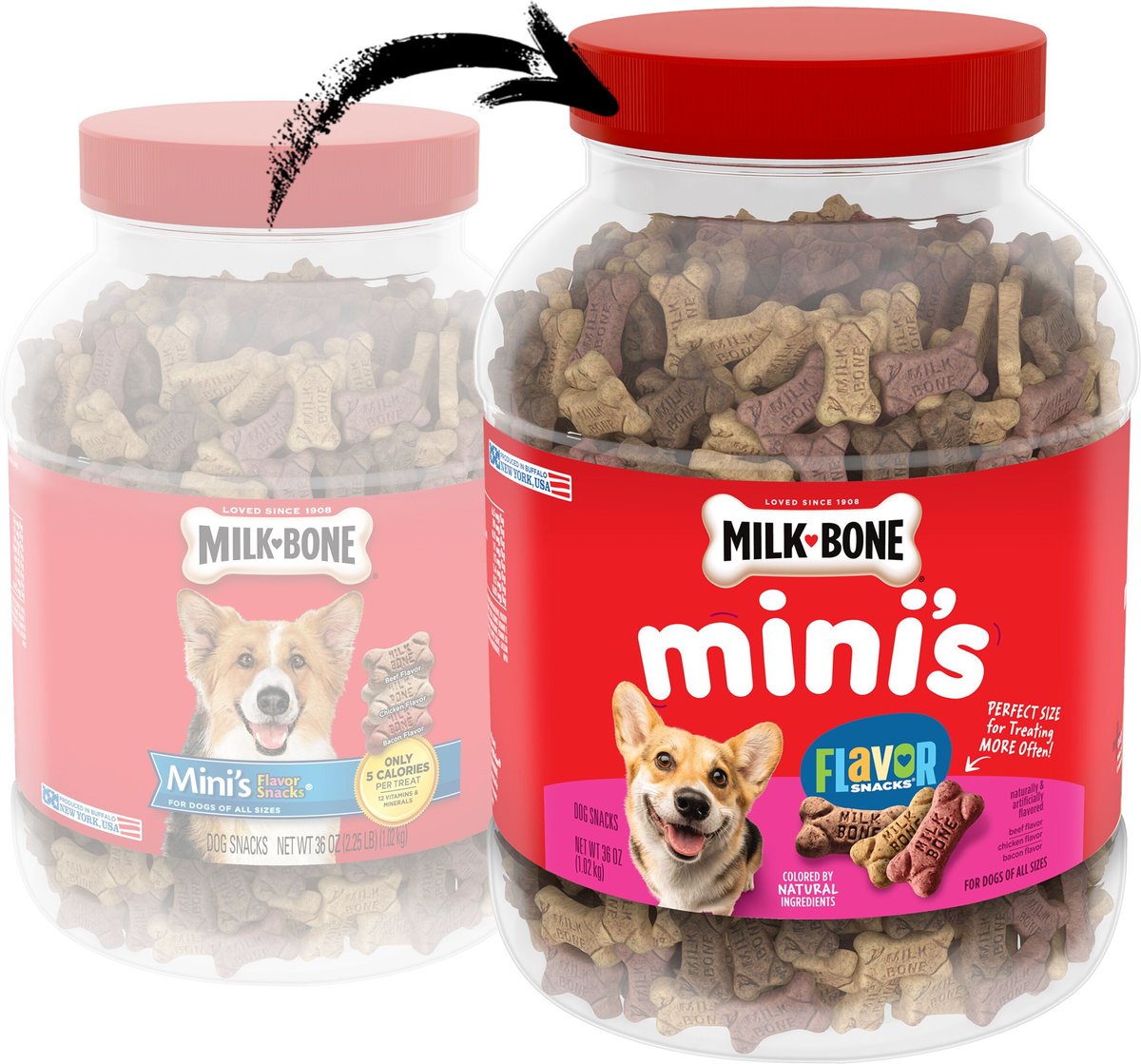 Milk-Bone Mini's Flavor Snacks Beef， Chicken and Bacon Flavored Biscuit Dog Treats