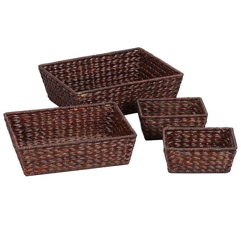 Household Essentials 4-pc. Banana Leaf Wicker Basket Set