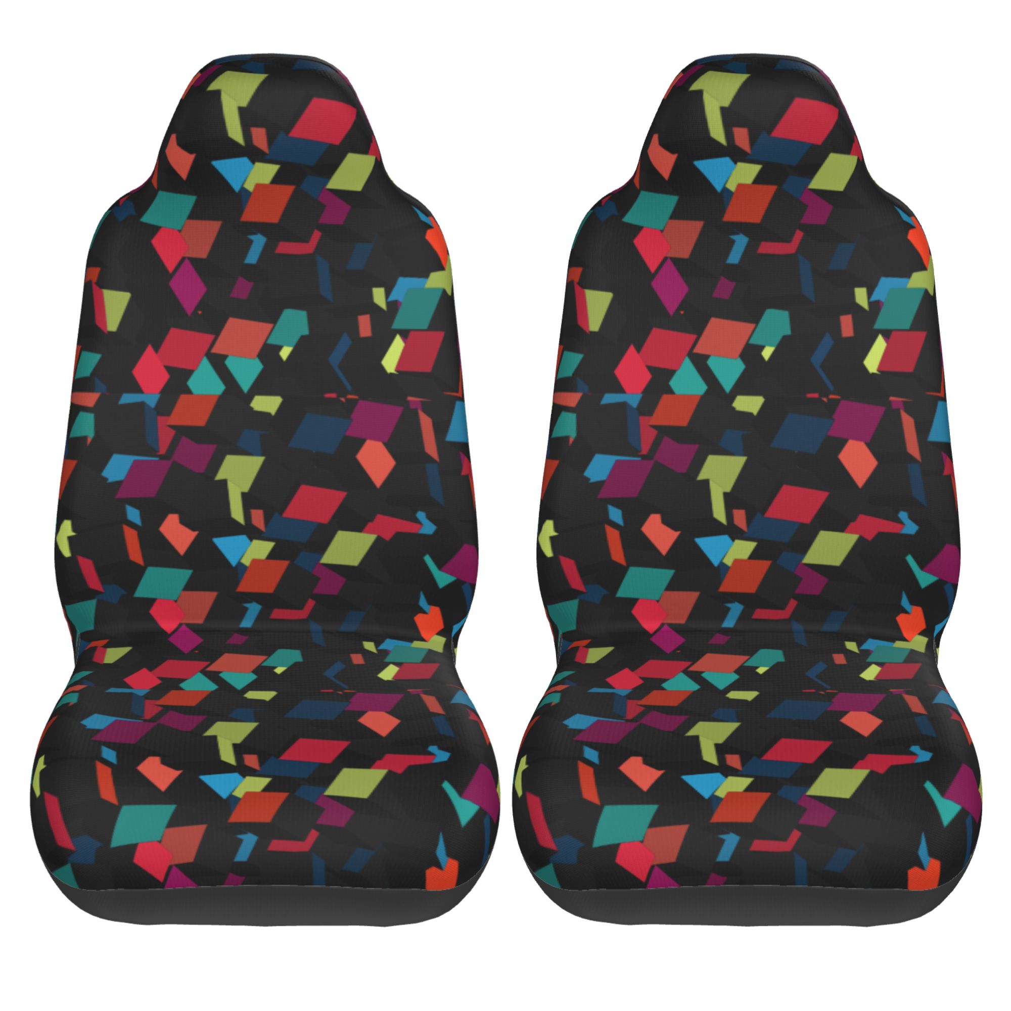 ZICANCN Car Seat Cover Abstract 3d Cube Car Front Seat Covers Protectors ， Automotive Seat Covers for Cars Trucks Suv