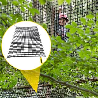 VEVOR Climbing Cargo Net 14.8 x 10.5 ft. Polyester Double Layers Cargo Net with 500 lb. Weight Capacity Rope Bridge Net PPWHS14.5X9.8MDB3V0