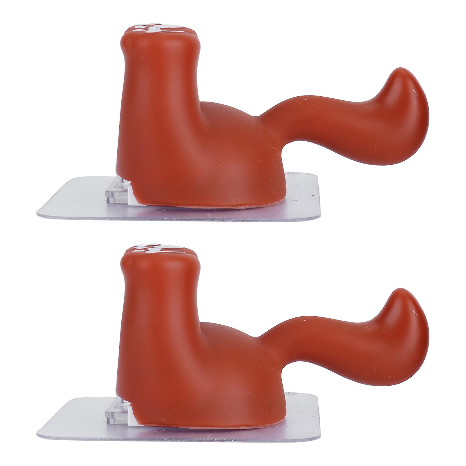 2 Pcs Animal Tail Hook Punchfree Animal Tail Sucker Hook For Matte Glass Ceramic Tiles Marble Metal(red )