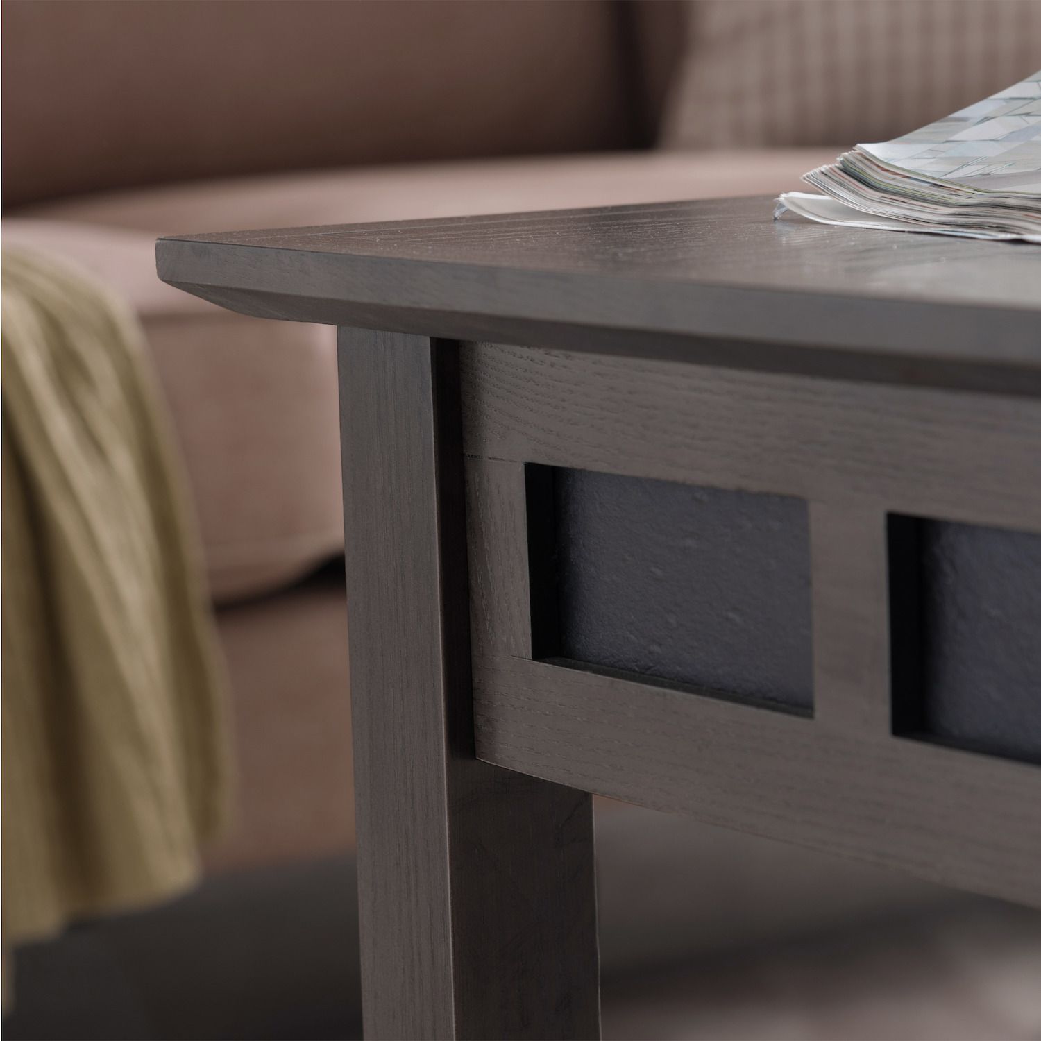 Leick Furniture Rustic Slate Finish Coffee Table