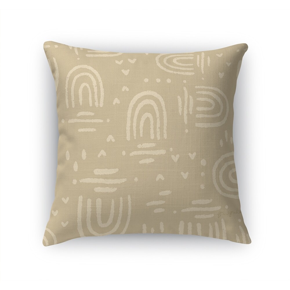 HEART AND MIND PATTERN TAUPE Accent Pillow By Gia Graham