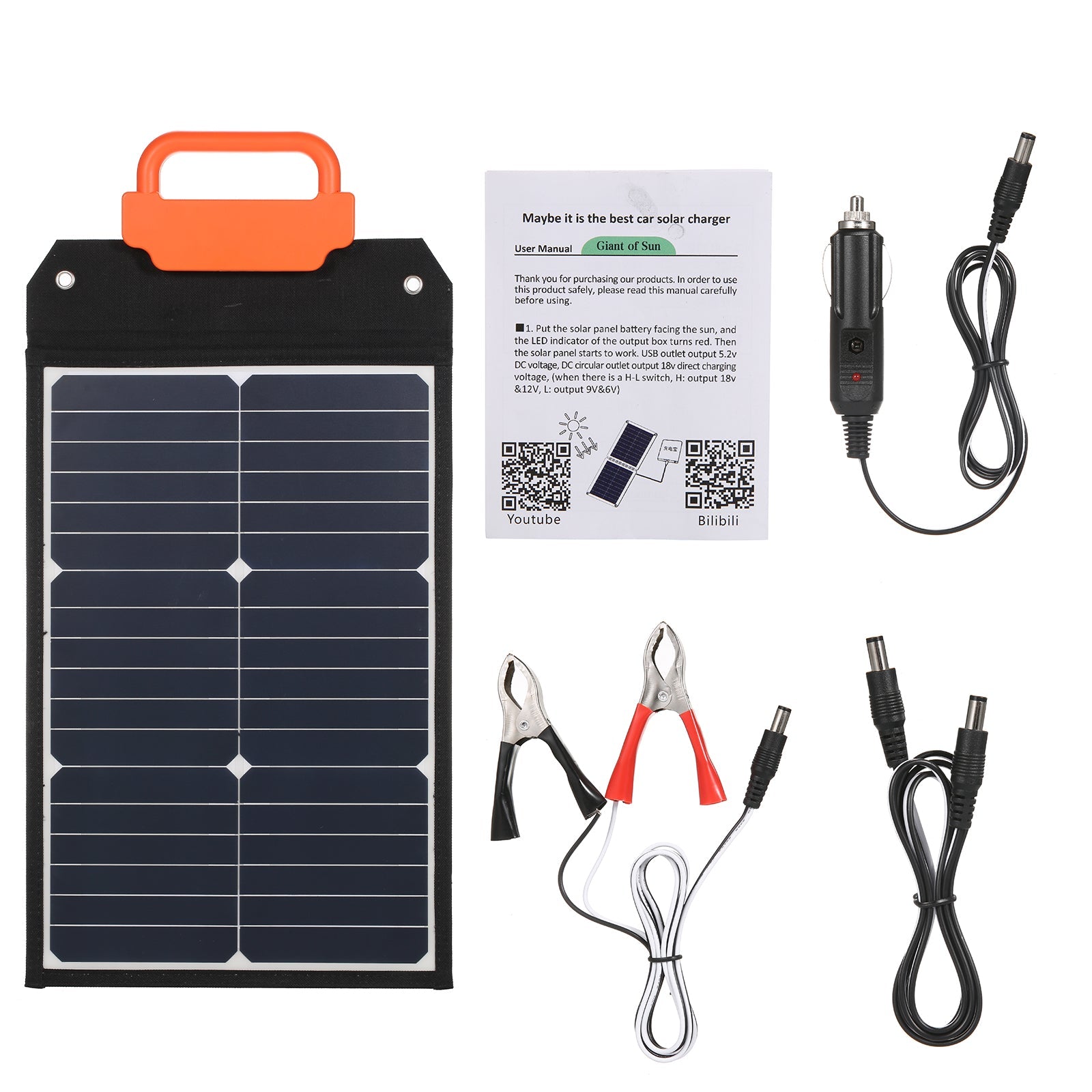 Docooler 50W Flexible Solar Panel Kit Portable Solar Charging Panel with Handle Solar Cell Solar  IP65 Waterproof for Home Car Boat Indoor Outdoor Use