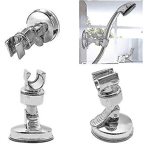 Adjustable Shower Head Holder Removable Suction Cup Shower Head Bracket No Drill Shower Head Bracket Chrome Polished