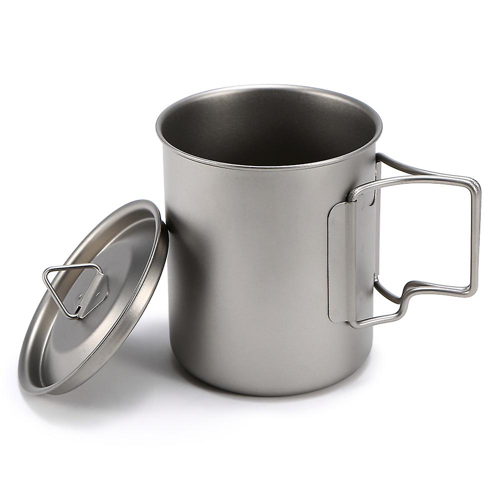 Ultralight Titanium Cup Outdoor Portable Mug Camping Picnic Water Cup With Foldable Handle 300ml / 400ml / 450ml / 750ml