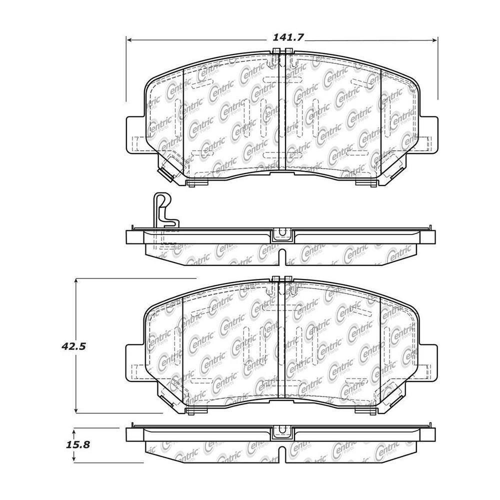 Centric Parts Disc Brake Pad Set 2013-2016 Mazda CX-5 2.0L 105.16230