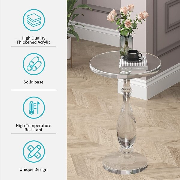 Mixoy Small Acrylic Side Table for Small Spaces， Small Bedside Table， Acrylic Nightstand Table， Home Accent End Table