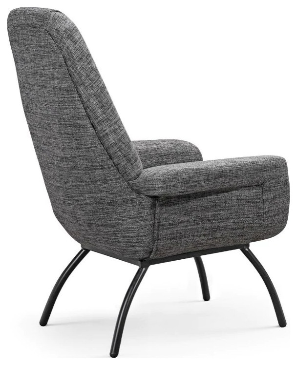 Divina Accent Chair  Dark Gray Linen   Midcentury   Armchairs And Accent Chairs   by Peachtree Fine Furniture  Houzz