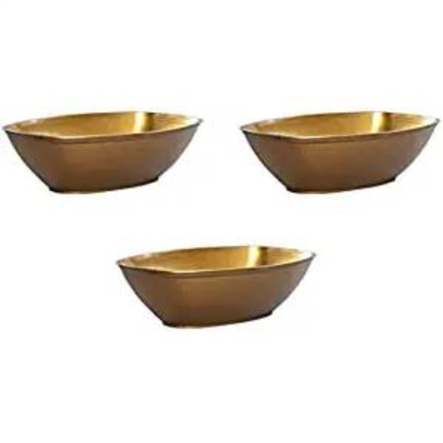 Nicole Fantini's Gold 80 Oz Oval Shaped Disposable Plastic Serving Luau Bowls to serve Salad， Snack and Food in Elegant Parties ， Hotel and Resturant. 2Ct