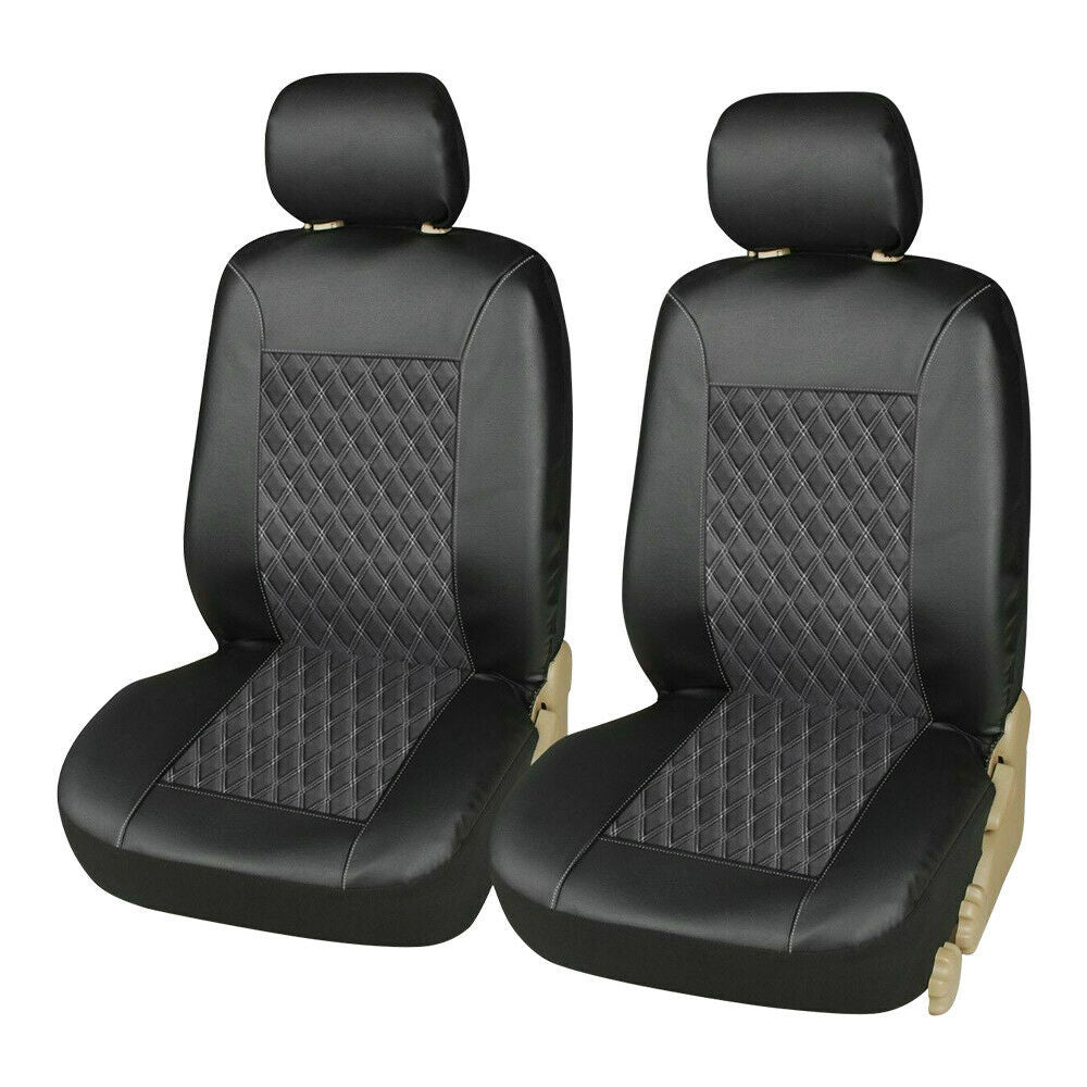 Kqiang 9Pcs Car Seat Cover Pu Leather Protector Universal Full Set Front Rear For Honda