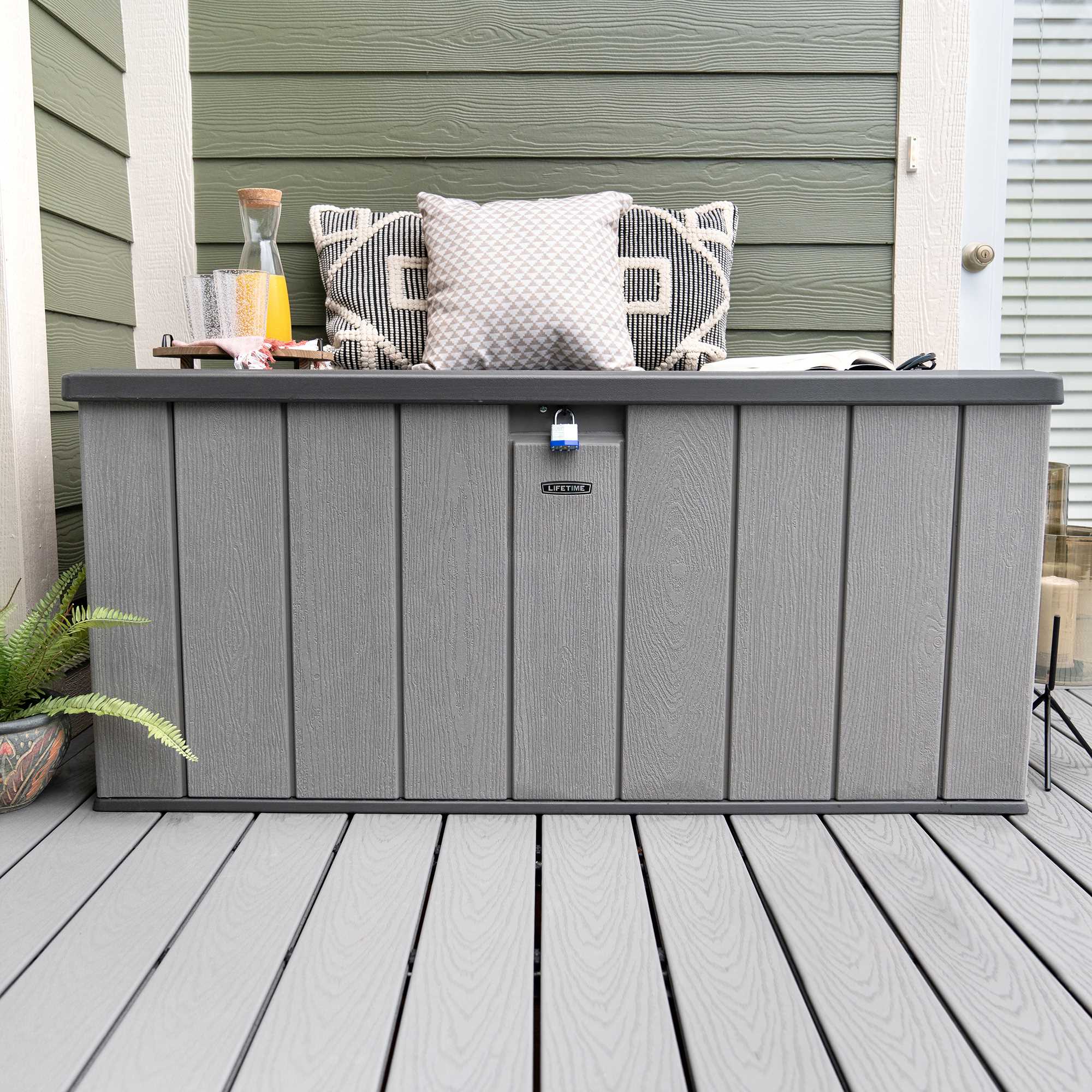 Lifetime 150 Gallon Outdoor Storage Deck Box in Storm Dust Gray