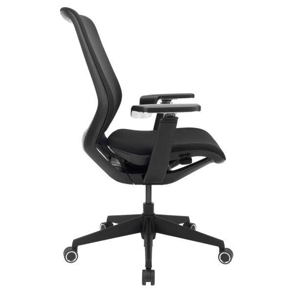 WorkPro Sentrix Ergonomic Mesh/Fabric Mid-Back Manager's Chair， 3D Arms， Black， BIFMA Certified