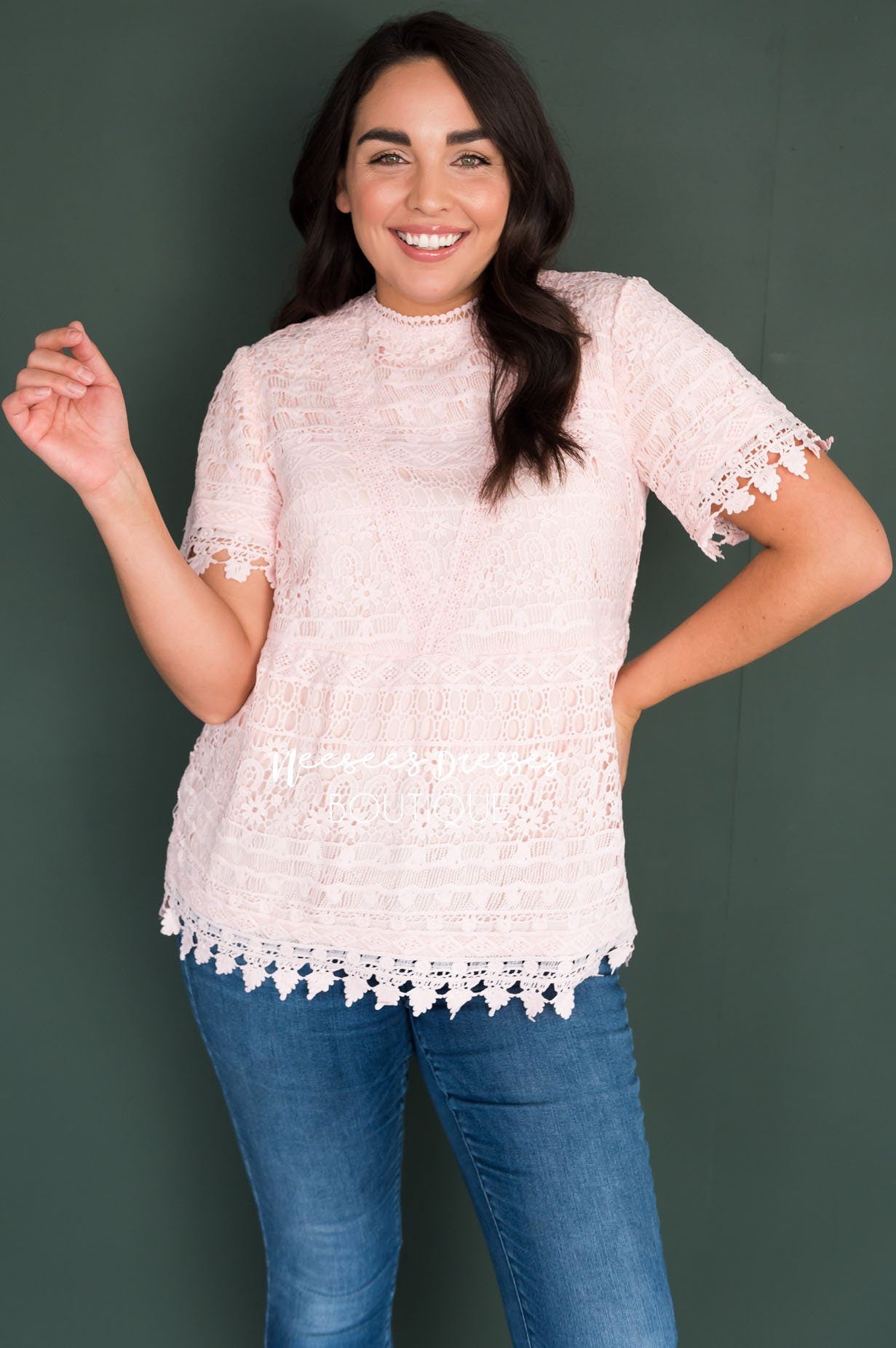 A Lot of Lace Modest Blouse