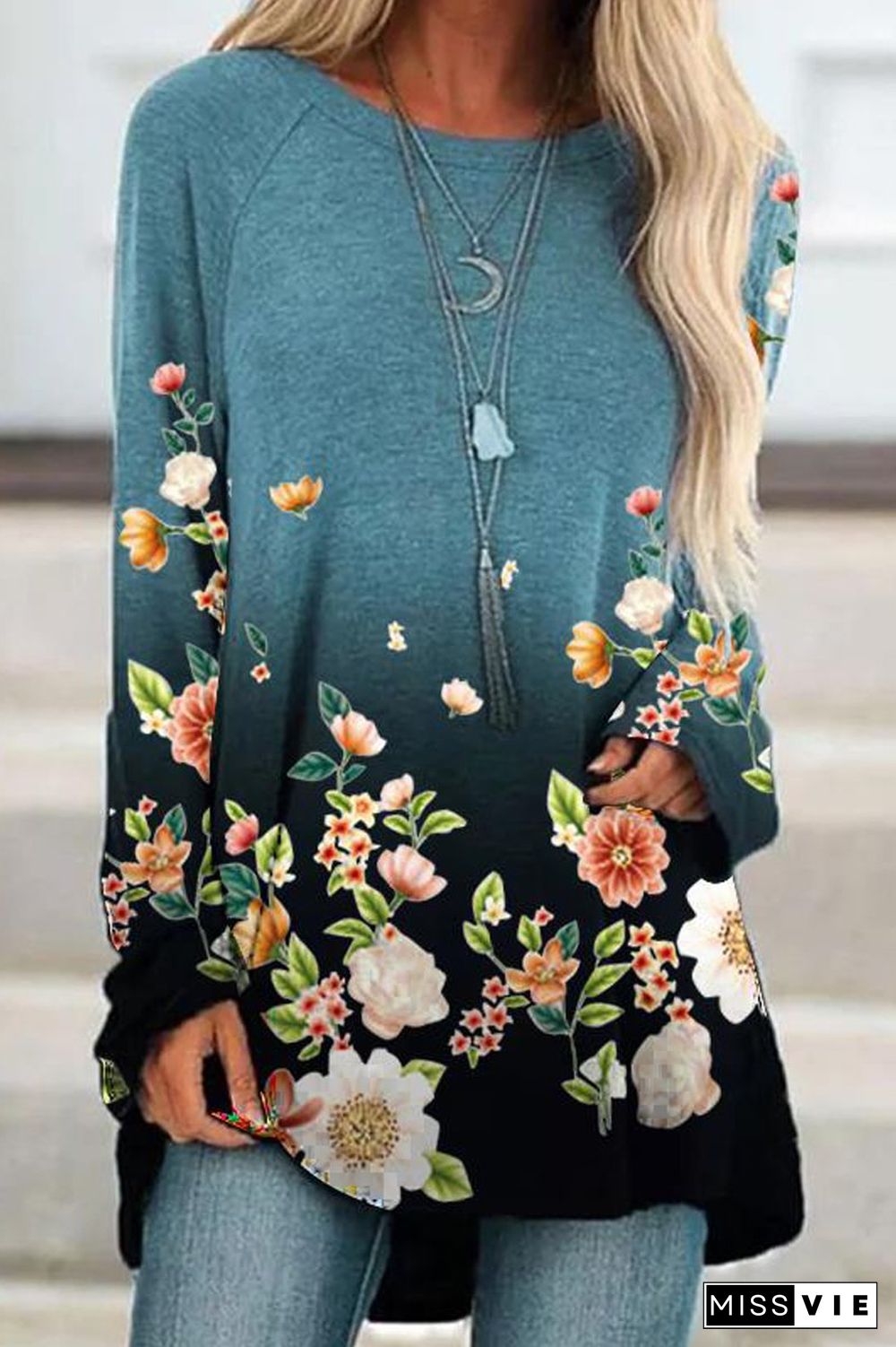 Floral Print Long Sleeve T-Shirt