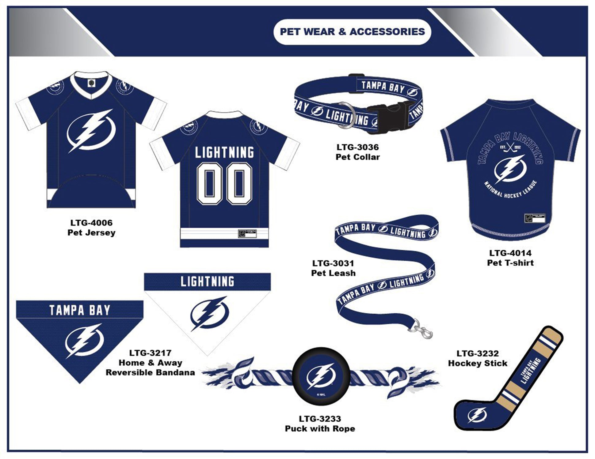 Pets First NHL Tampa Bay Lightning Leash! Licensed， Heavy-duty， Strong， Durable Leash for Dogs， Cats